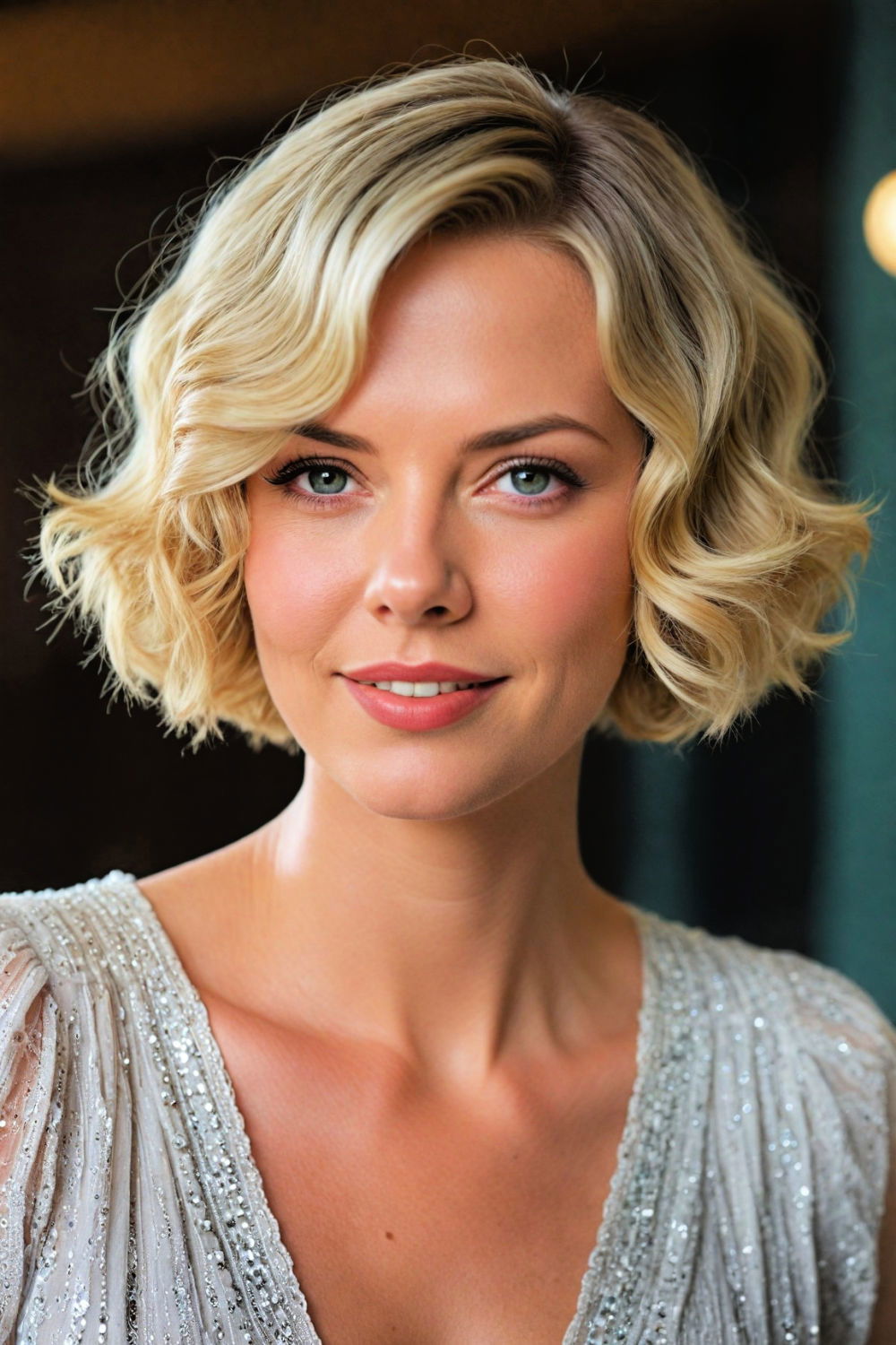 1920s inspired peeking pin curls hairstyle