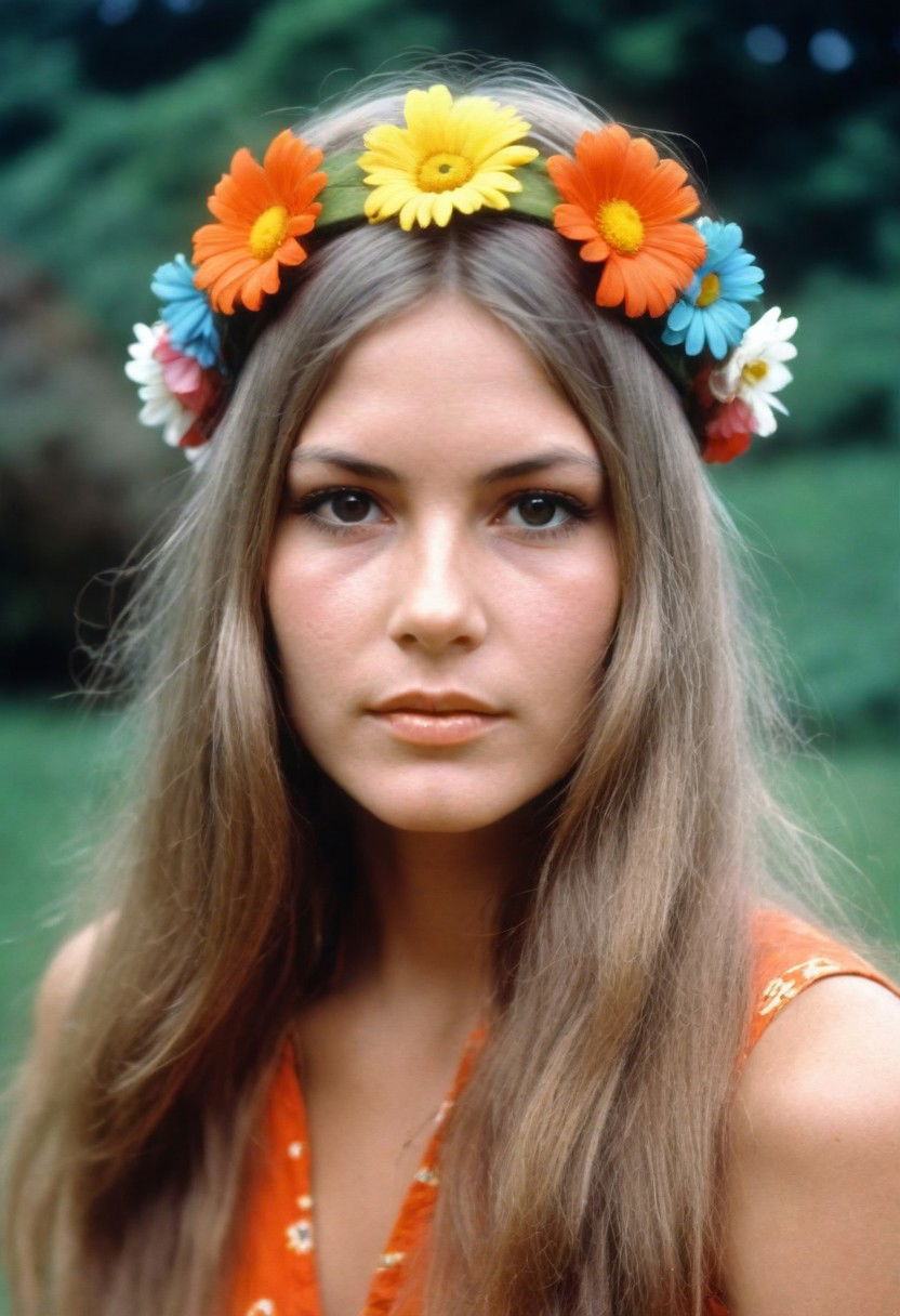 1960s inspired hippie hair