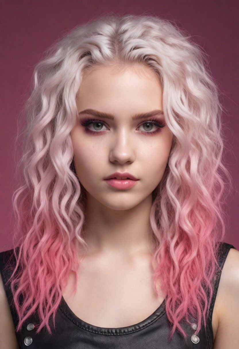 90s grunge crimped hair