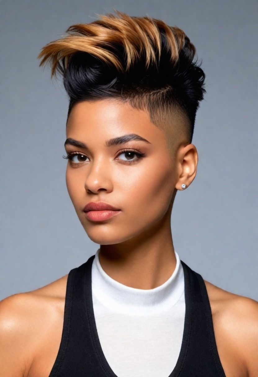 High top fade hairstyle for women