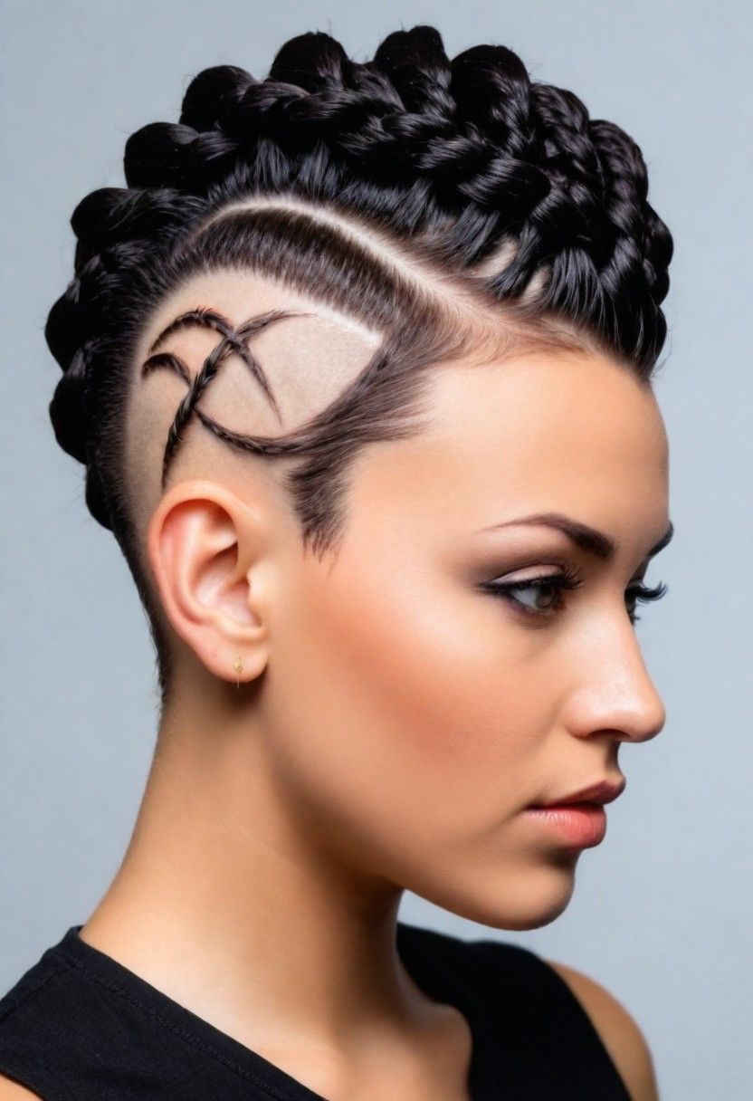 Mohawk With Twists or Braids