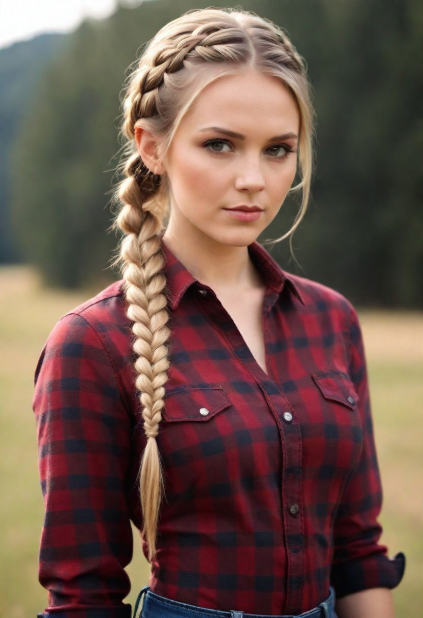 aesthetic side braid cowgirl hairstyle