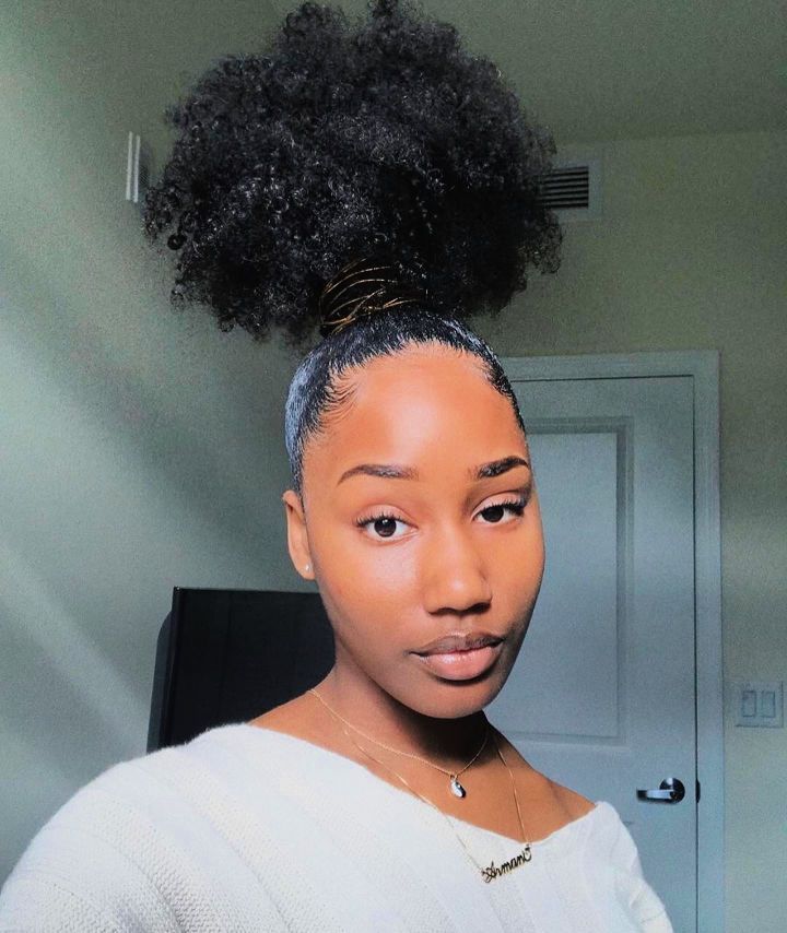afro puff ponytail for black women