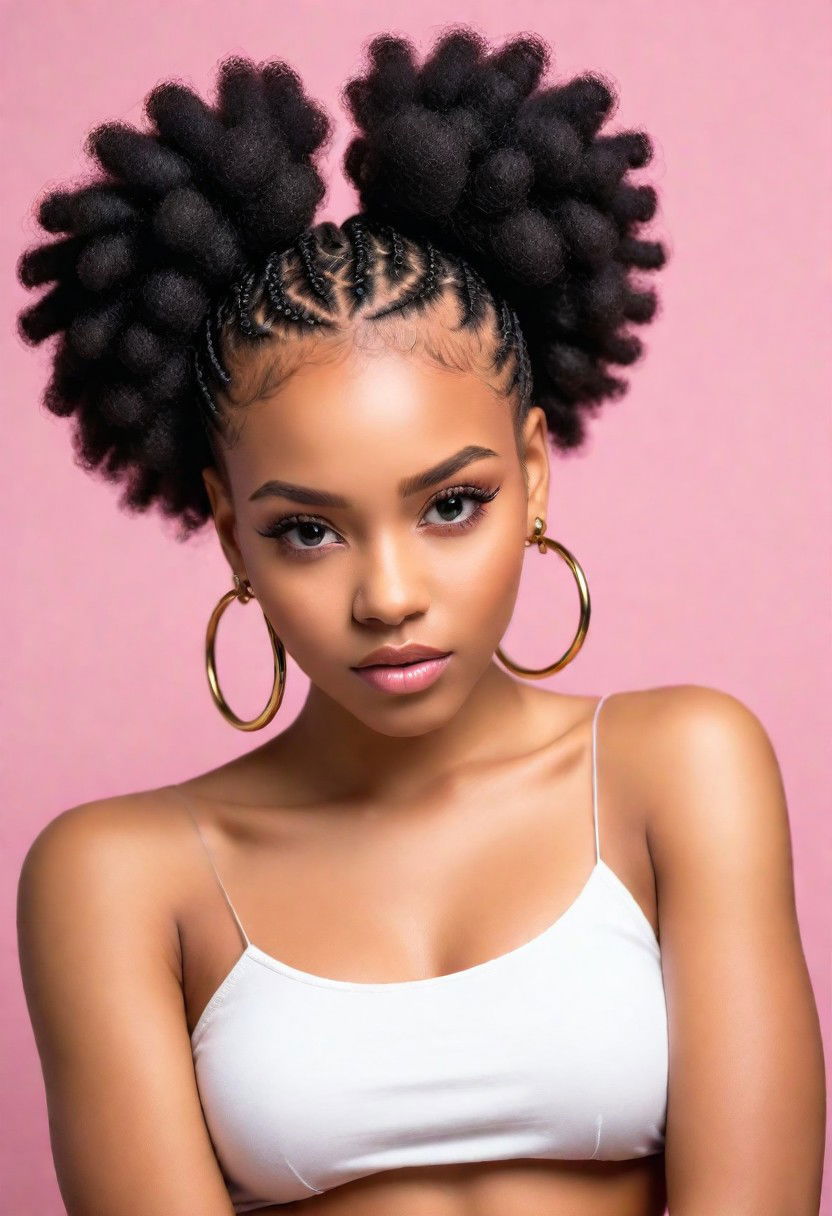afro textured hair rings hairstyle for women