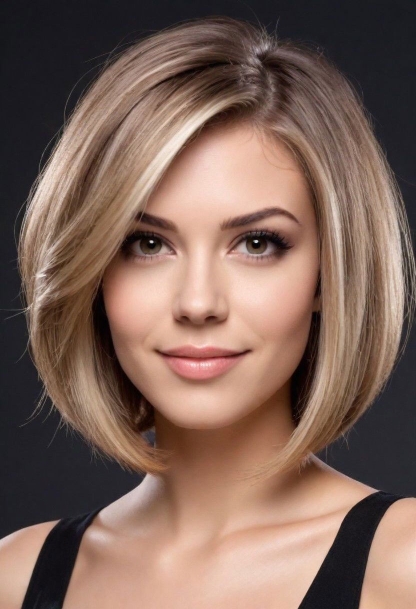 angled bob low maintenance haircut for wavy hair
