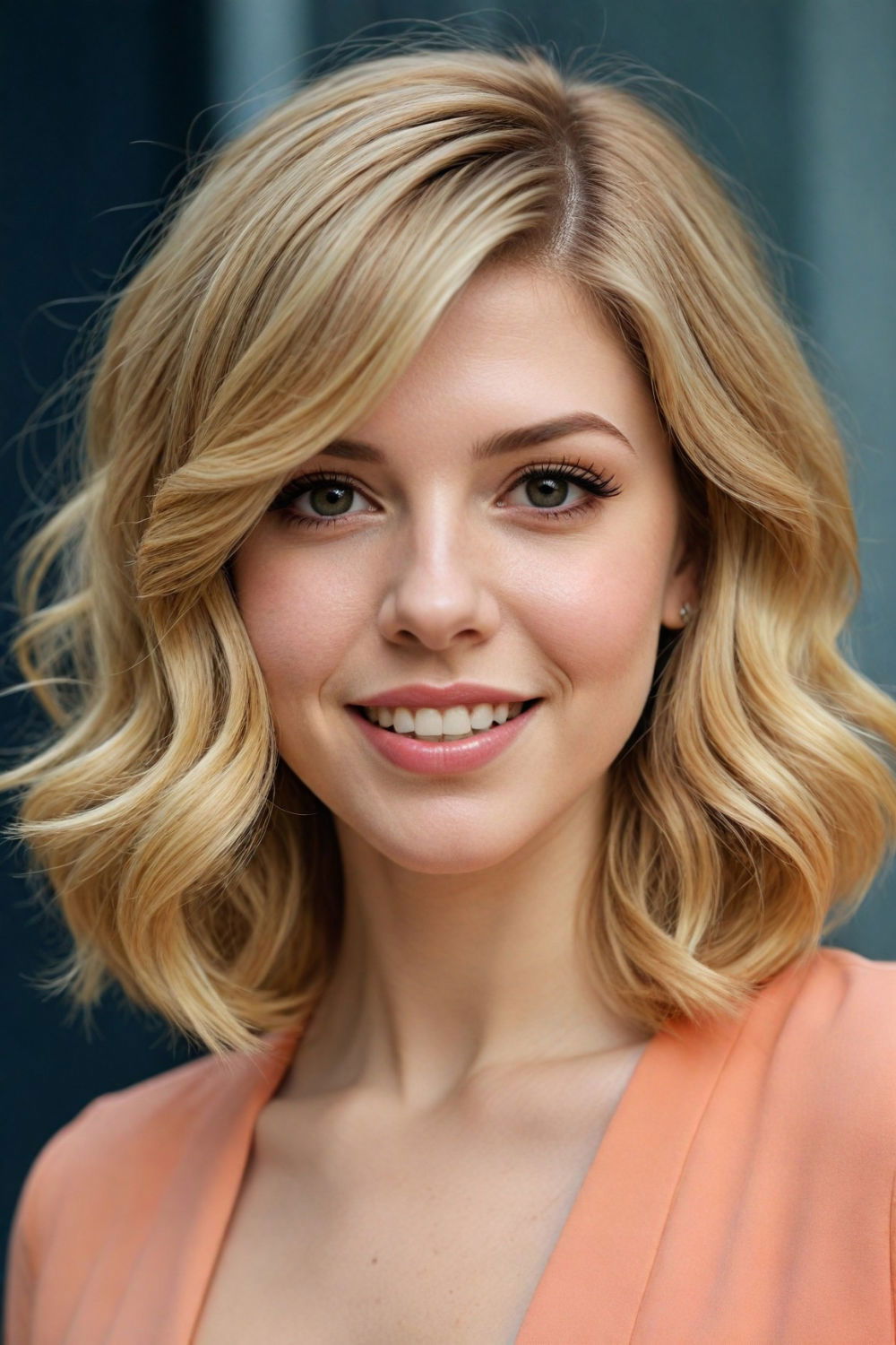 angled bob with waves hairstyle