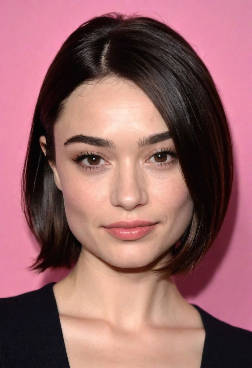 asymmetrical bob tuck hairstyle for greasy hair