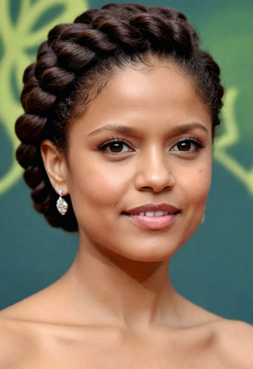 asymmetrical flat twist crown hairstyle