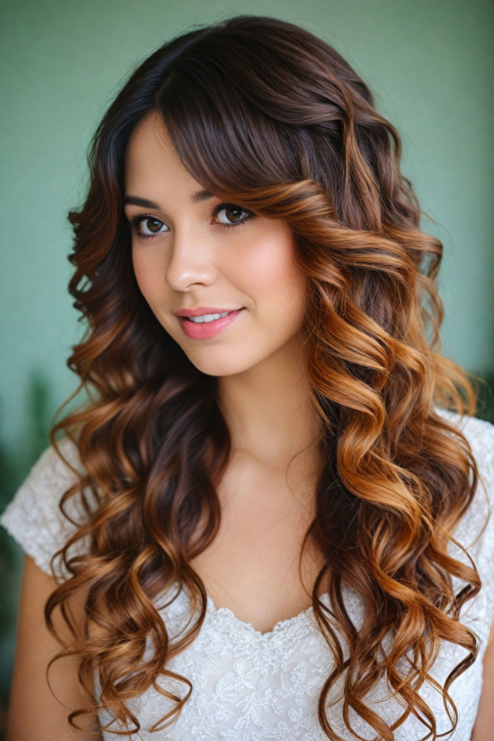 aubern ombre curls hairstyle