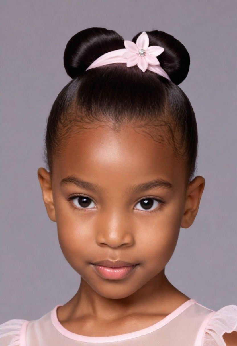 ballerina bun hairstyle for little black girls