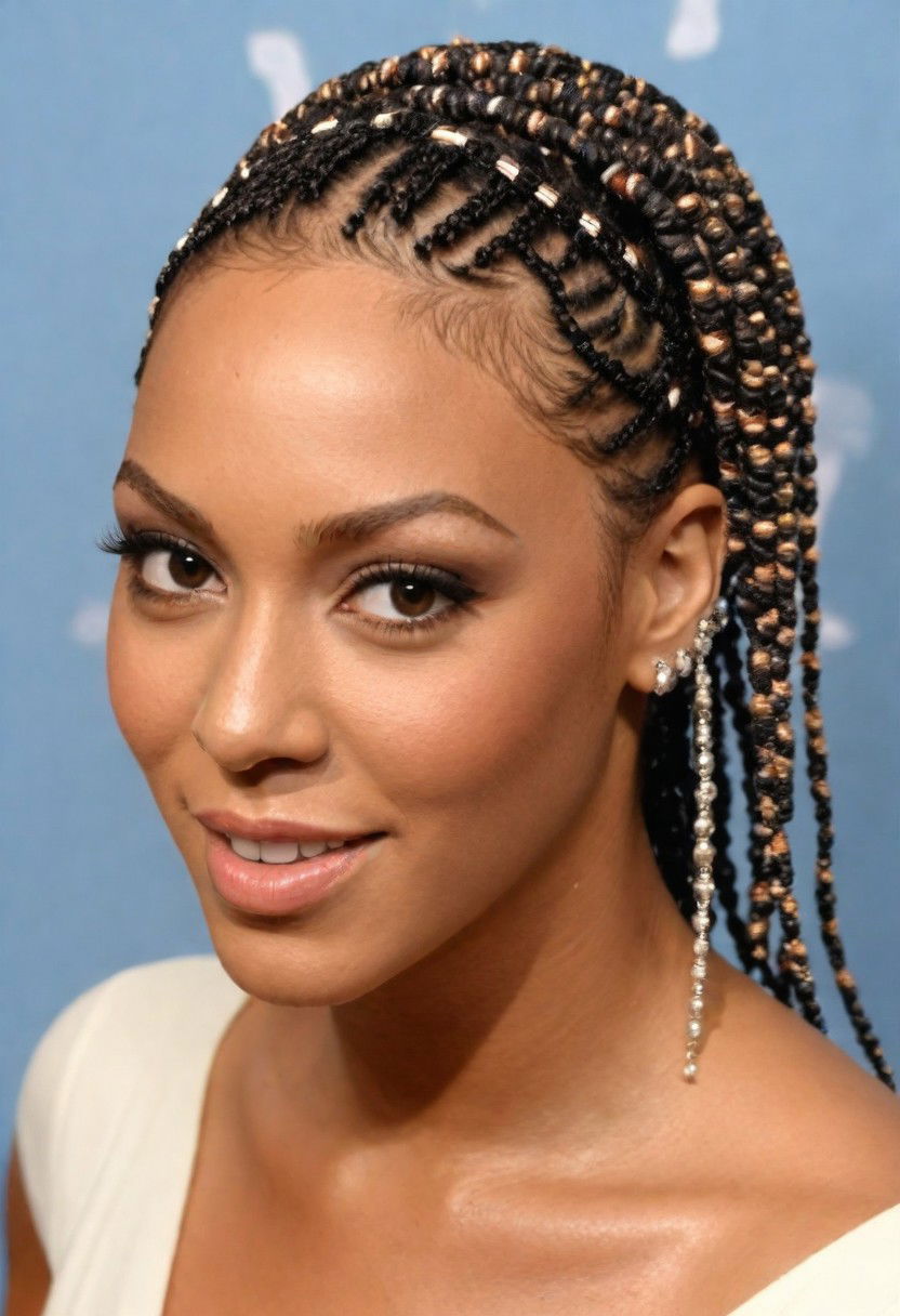 beaded flat twist hairstyle