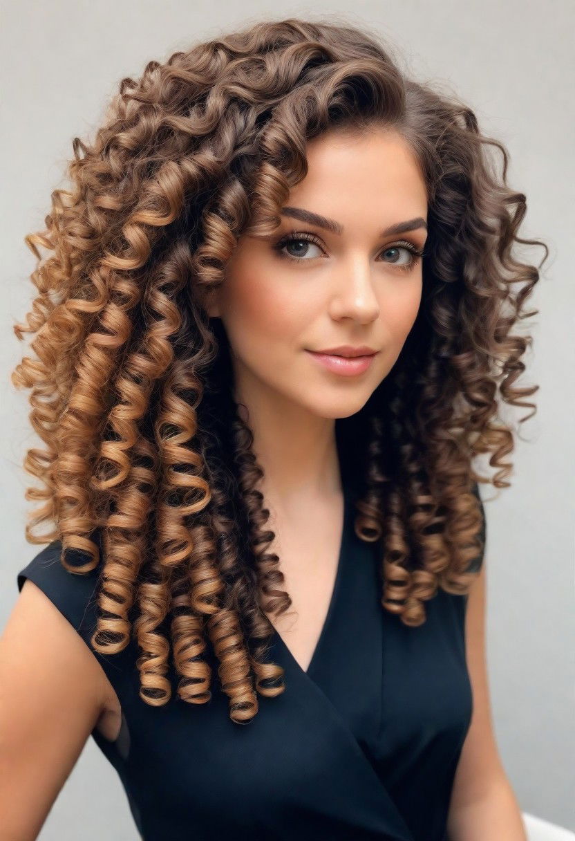 beautiful cascading spiral curls hairstyle