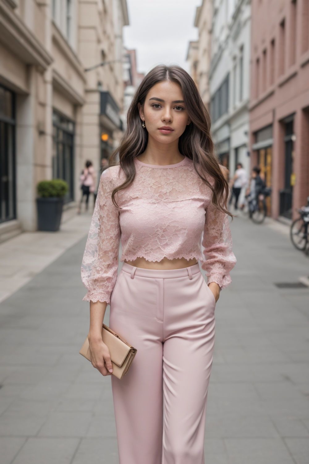 beautiful pink lace blouse