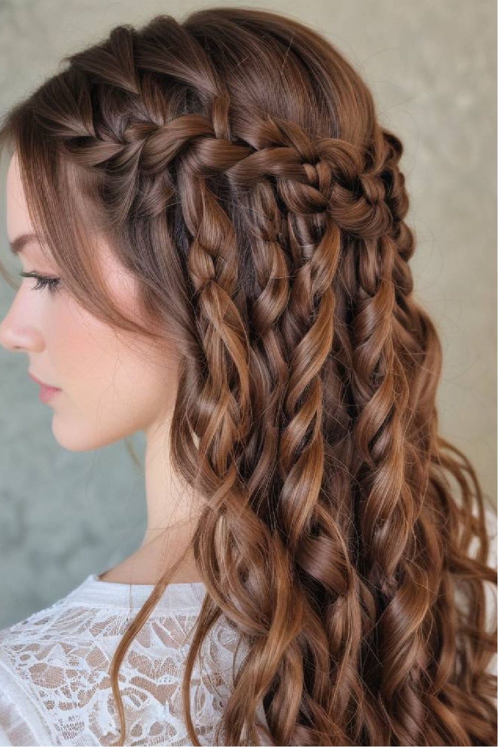 beautiful waterfall braids hairstyle