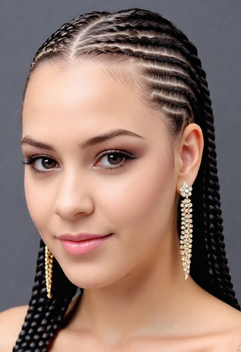 bejeweled cornrows hairstyle