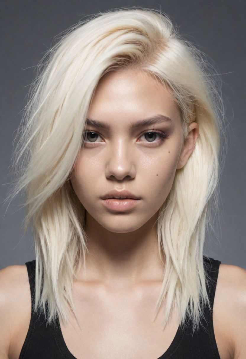 bleached blonde grunge hairstyle