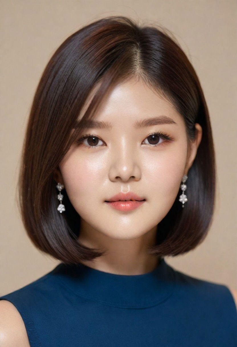 blunt bob diamond face shape hairstyle