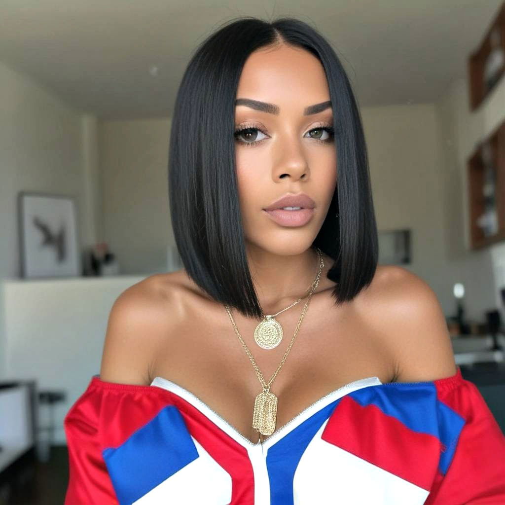 blunt cut bob hairstyle for black women