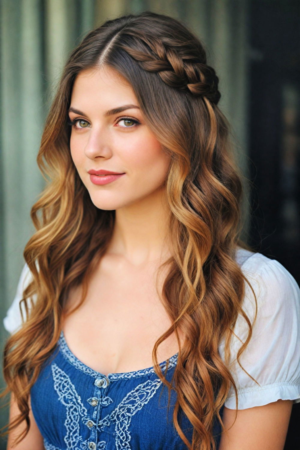 boho braids and waves hairstyle