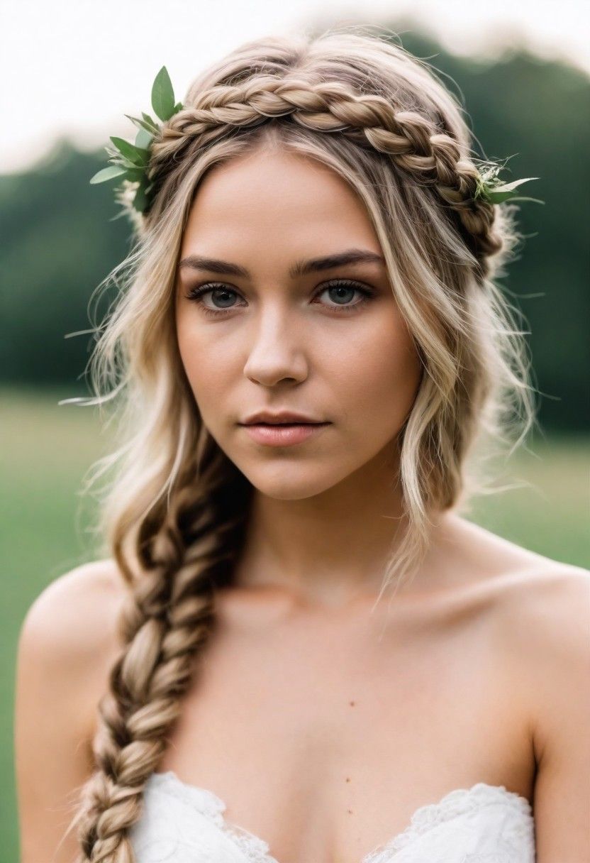 boho crown with mixed braids