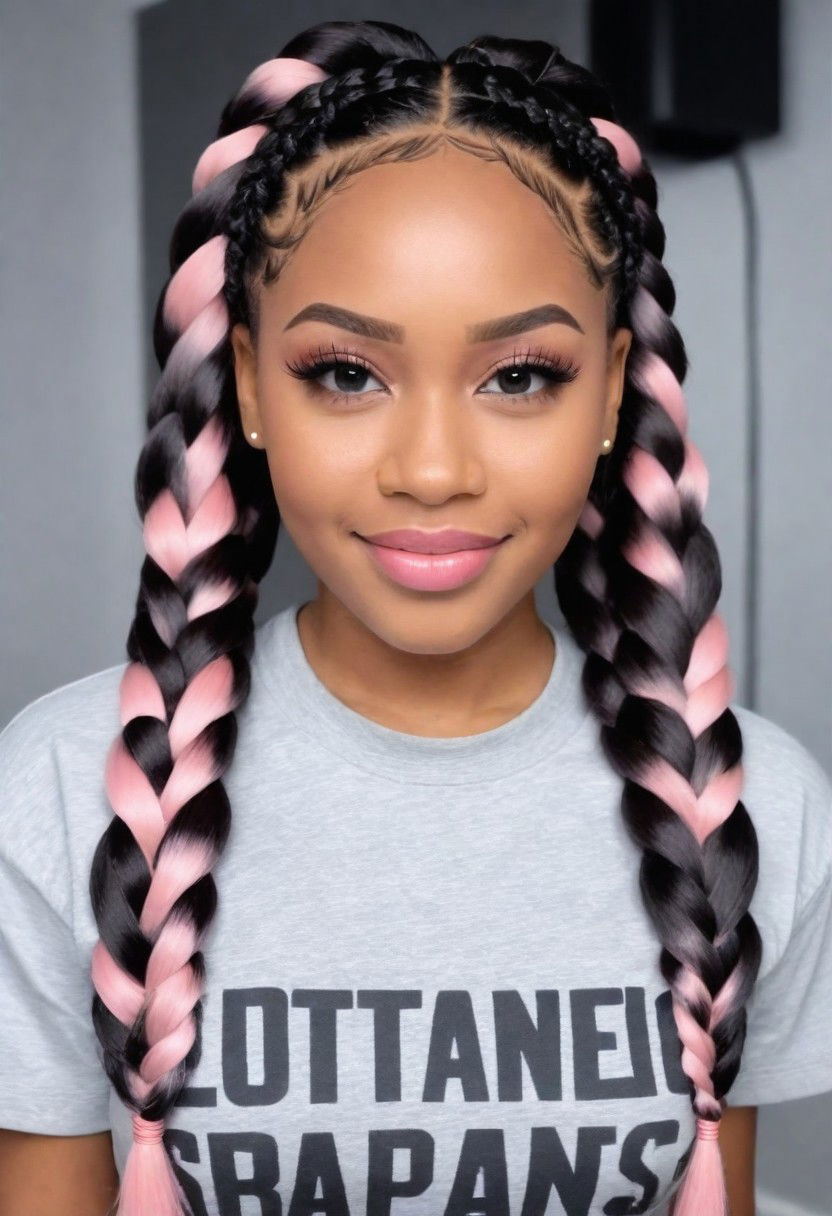 bold and beautiful jumbo braids hairstyle