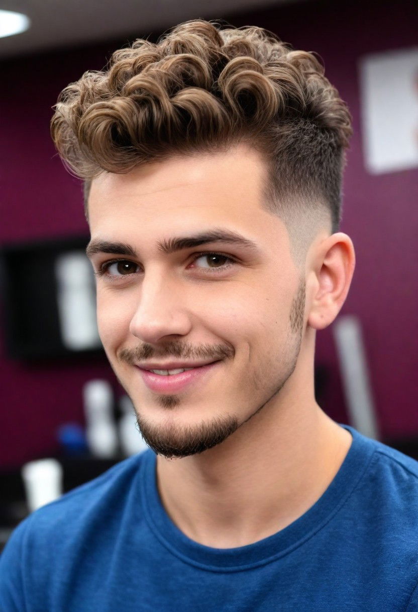 bold and beautiful textured top with skin fade