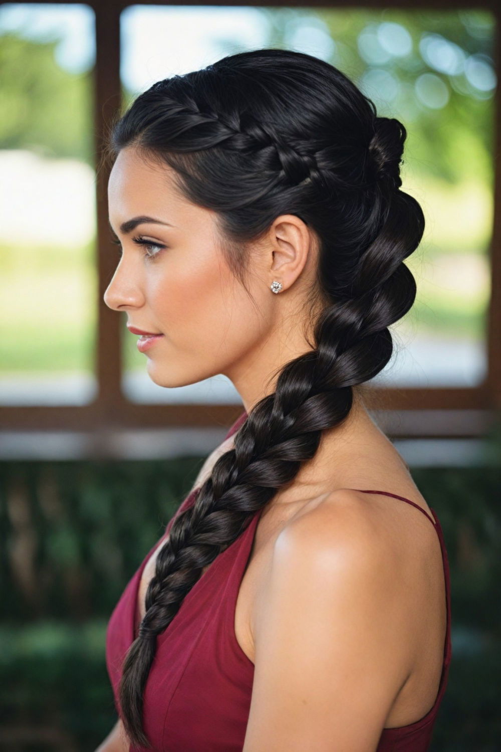 bold braided ponytail hairstyle for long hair
