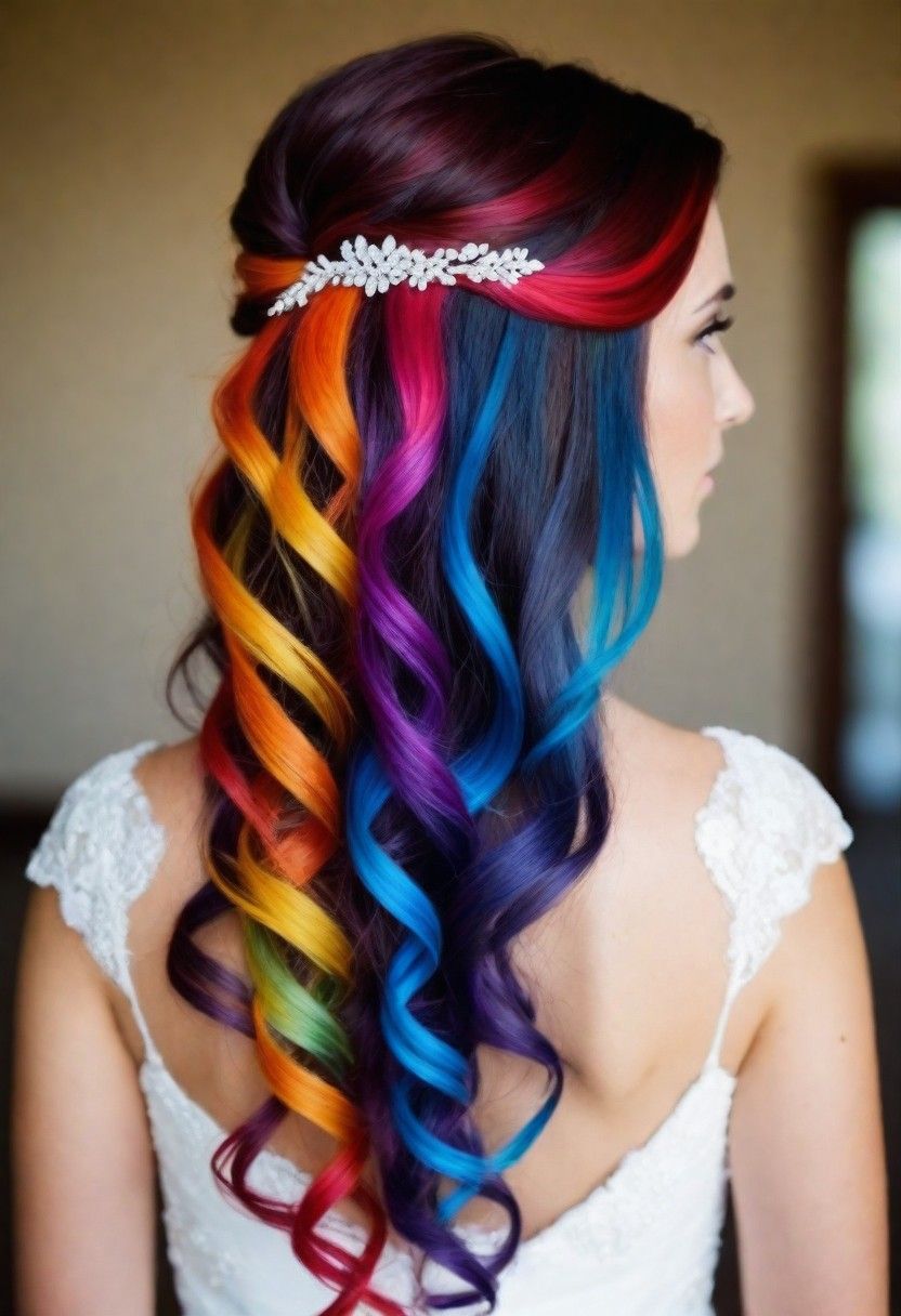 bold color streaks hair