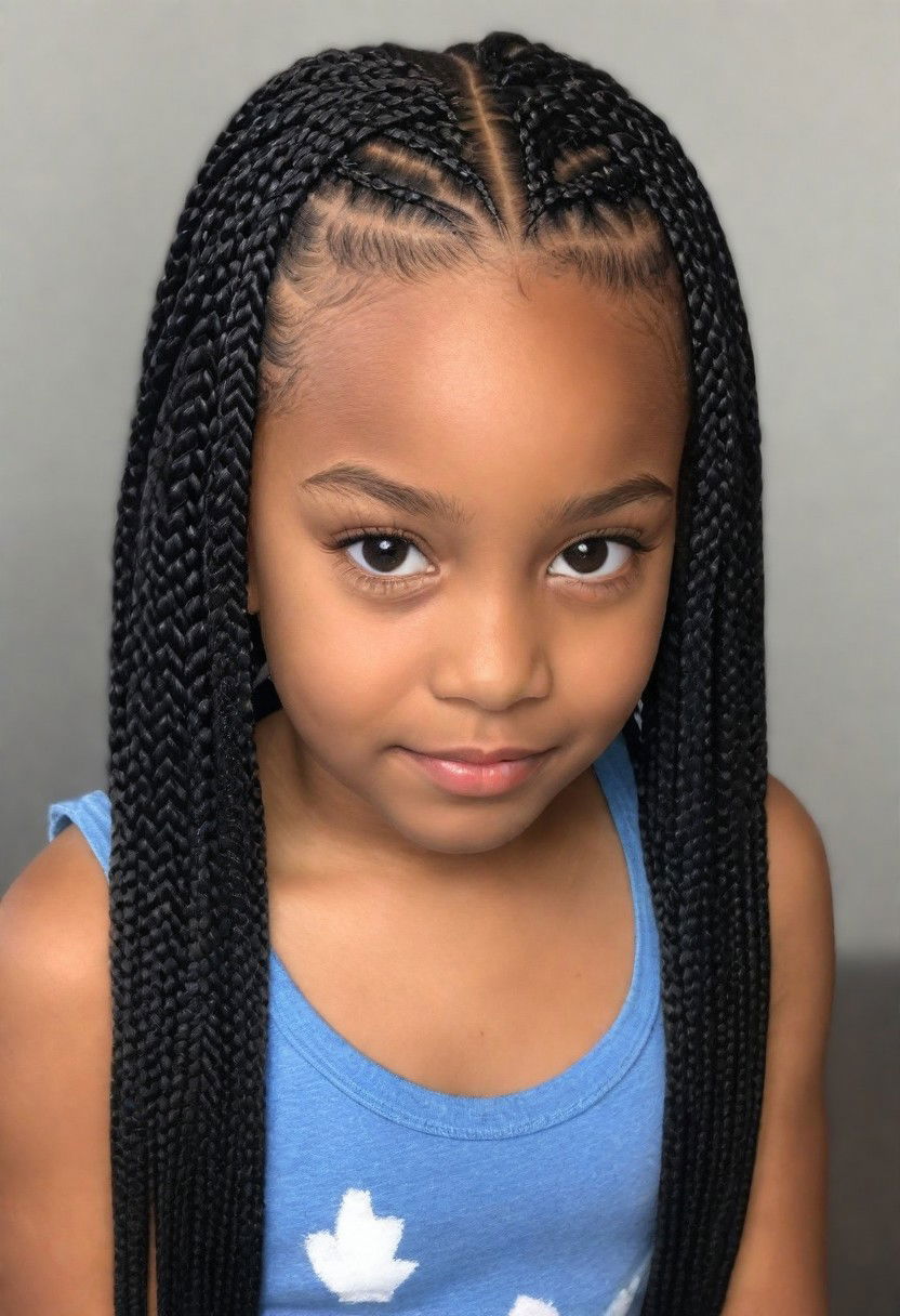box braids hairstyle for little girl