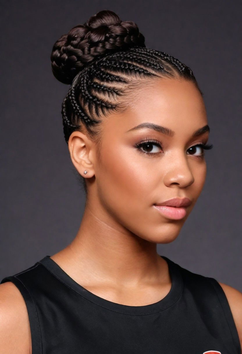 braided bun hairstyle