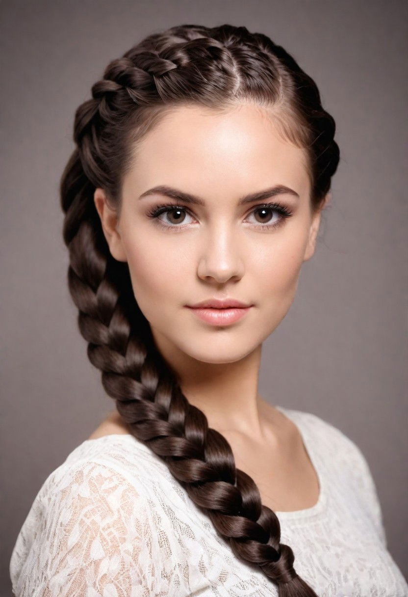 braided side part hairstyle