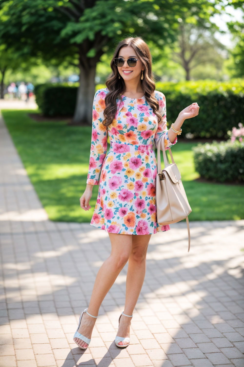 bright floral dress for cinco de mayo outfit