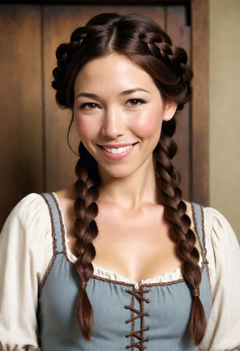 charming and rustic milkmaid braid hairstyle