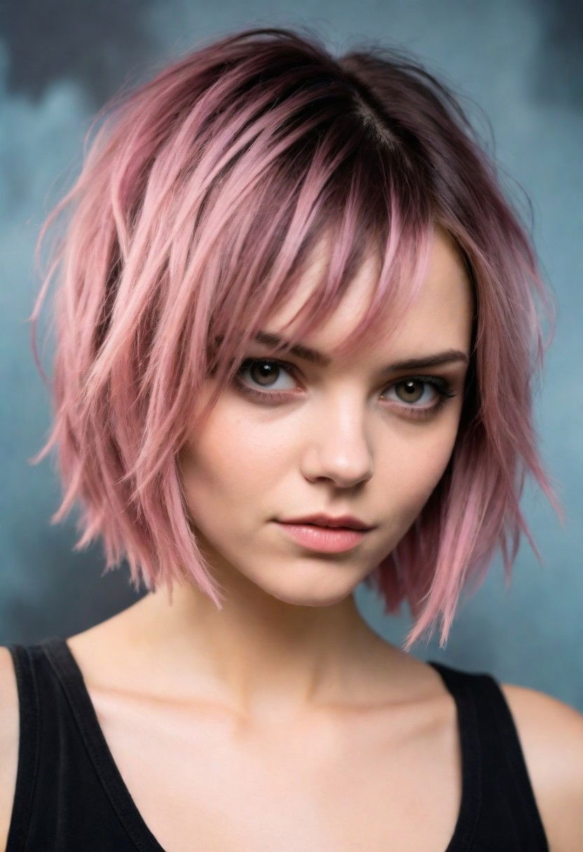 choppy bob grunge hairstyle