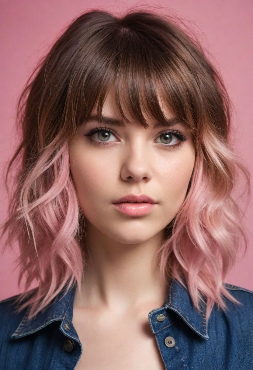 choppy layers with peek a boo bangs