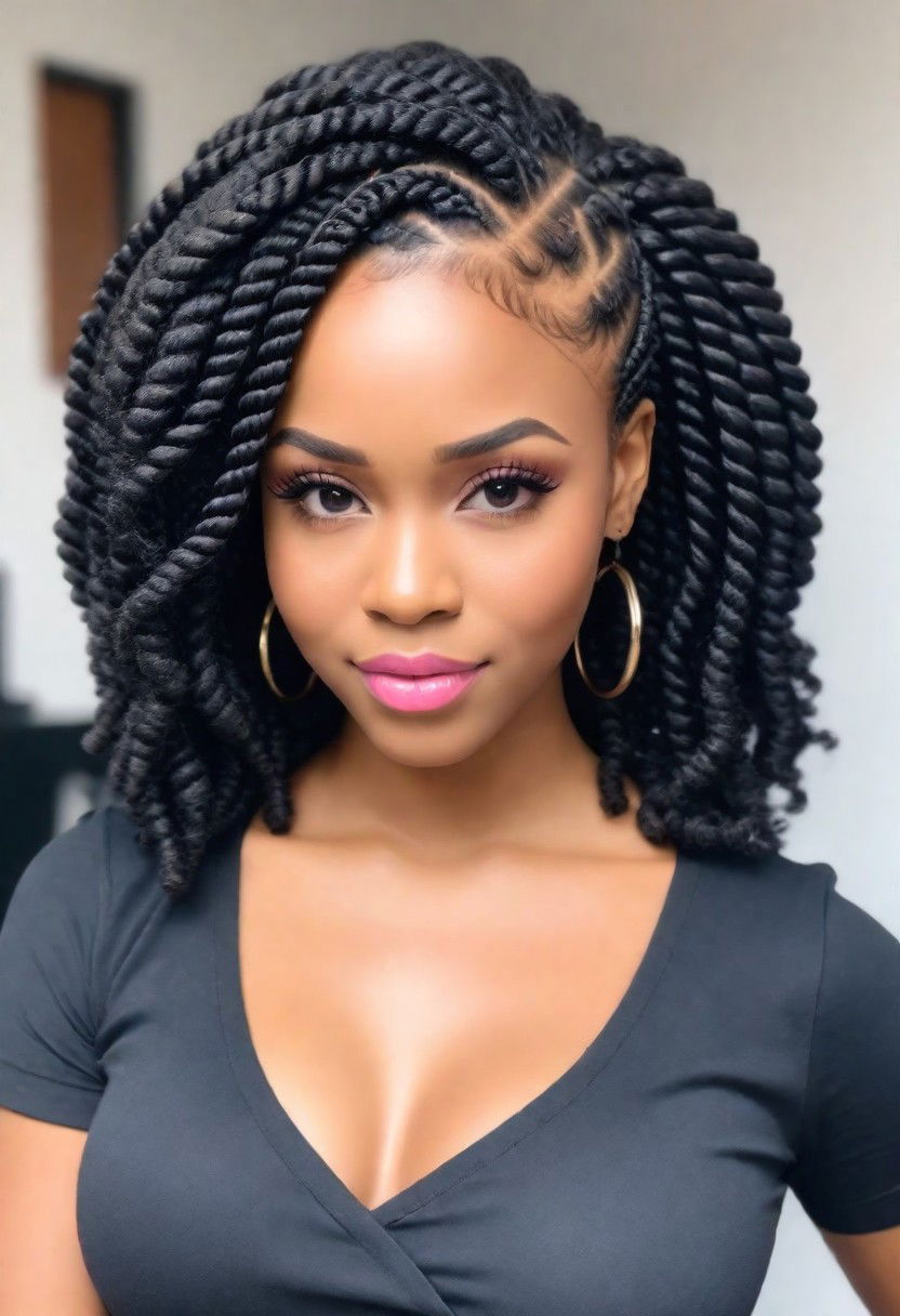 chunky flat twists hairstyle