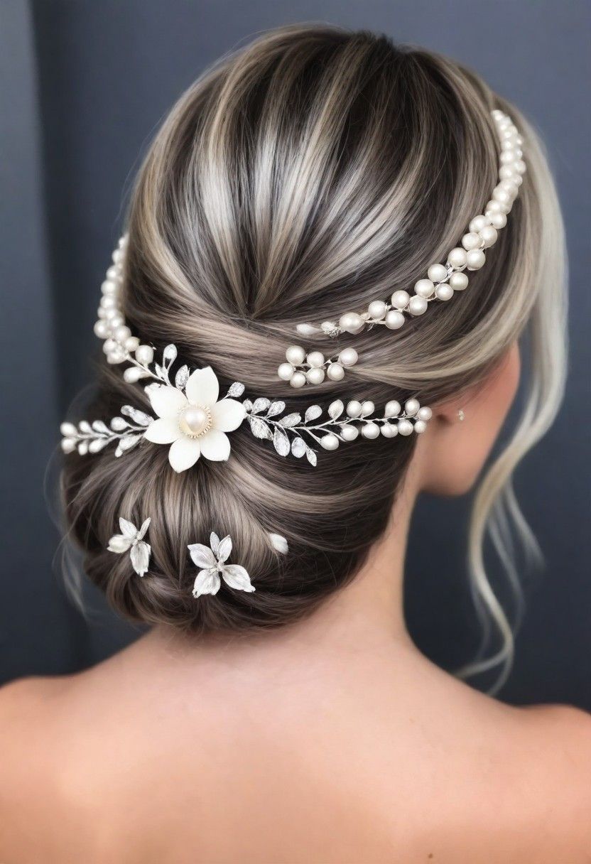 classic and modern pearl accents hairstyle