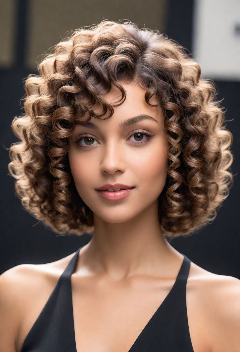 classic curly bob for medium curly hair