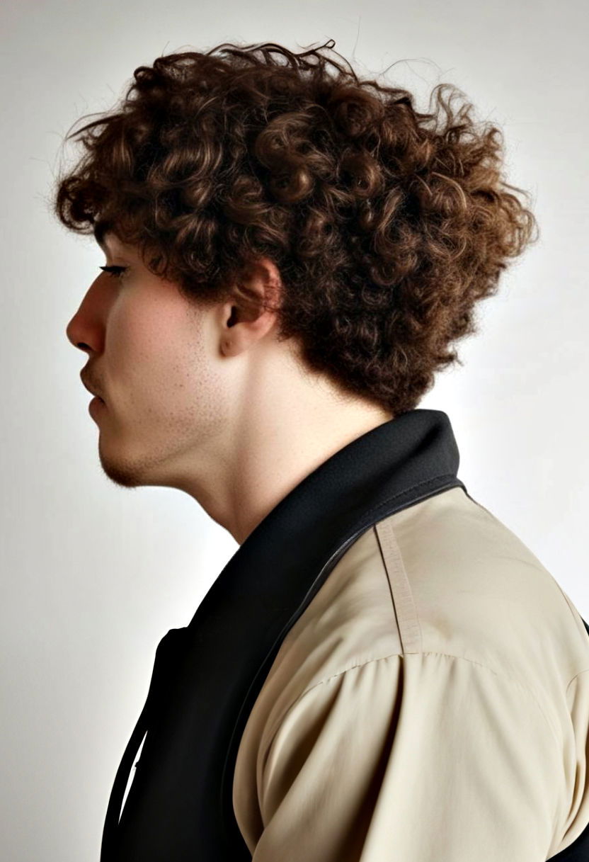 classic curly bowl cut for men