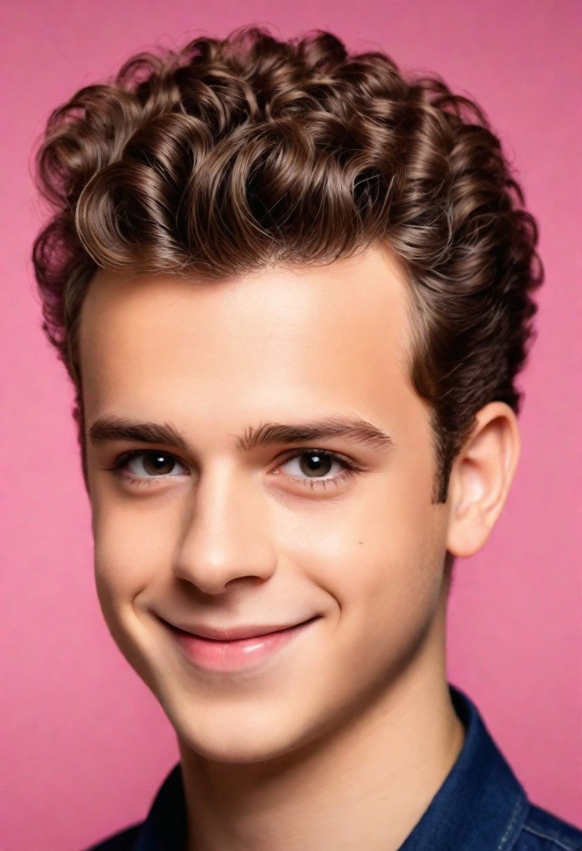 classic pompadour for curly hair