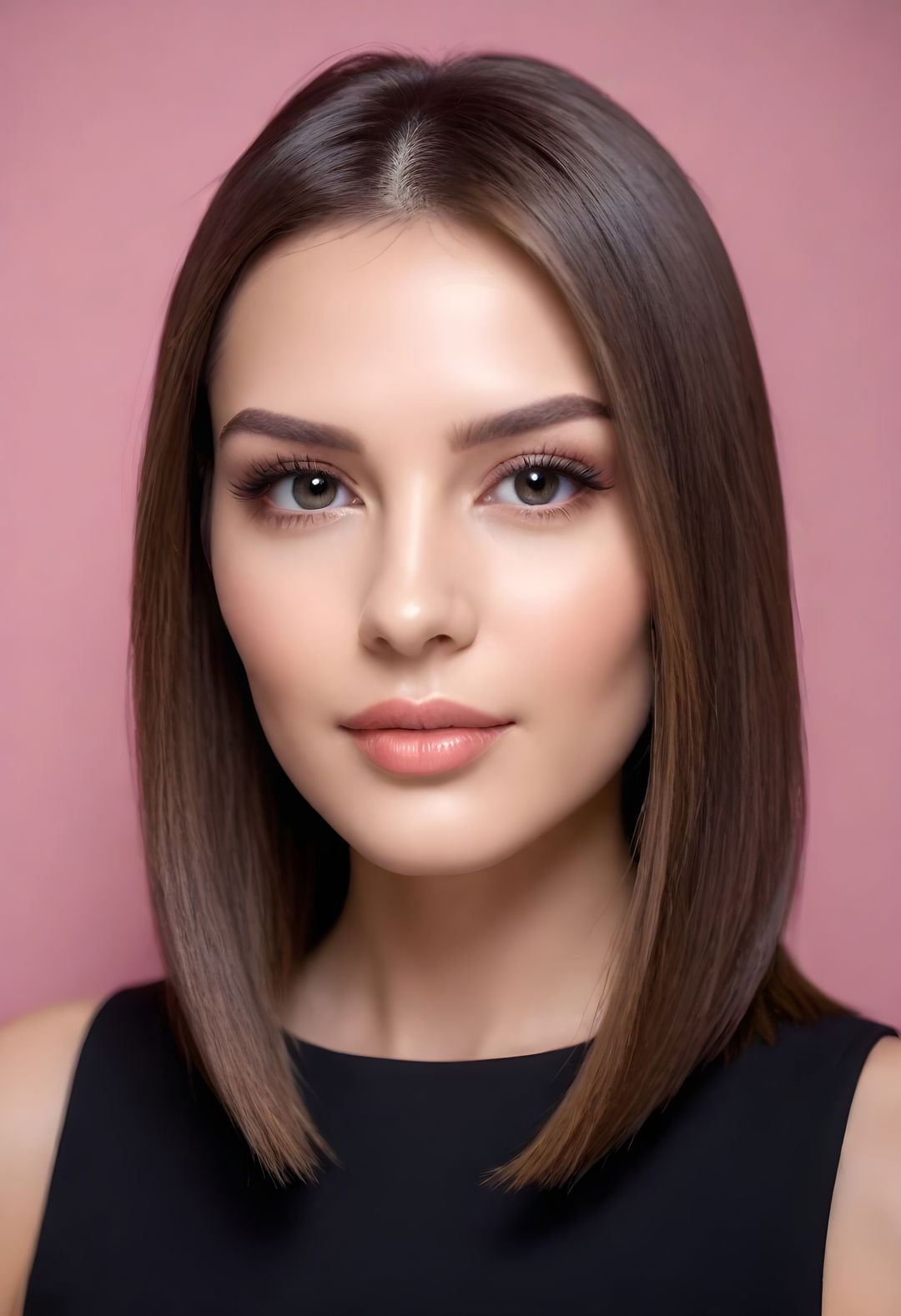classic straight lob hairstyle