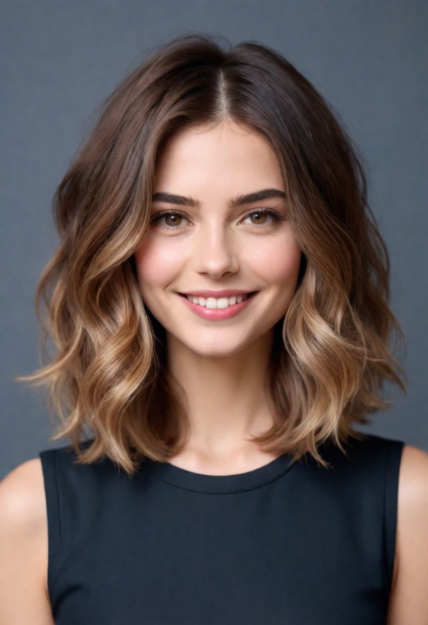 classic textured lob hairstyle