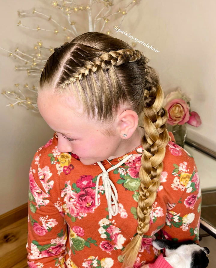 classic triple french braid hairstyle