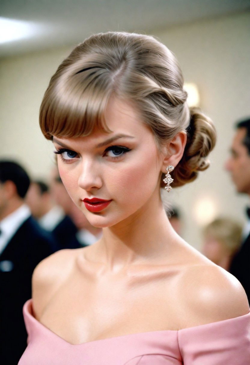 classic updo taylor swift haircut
