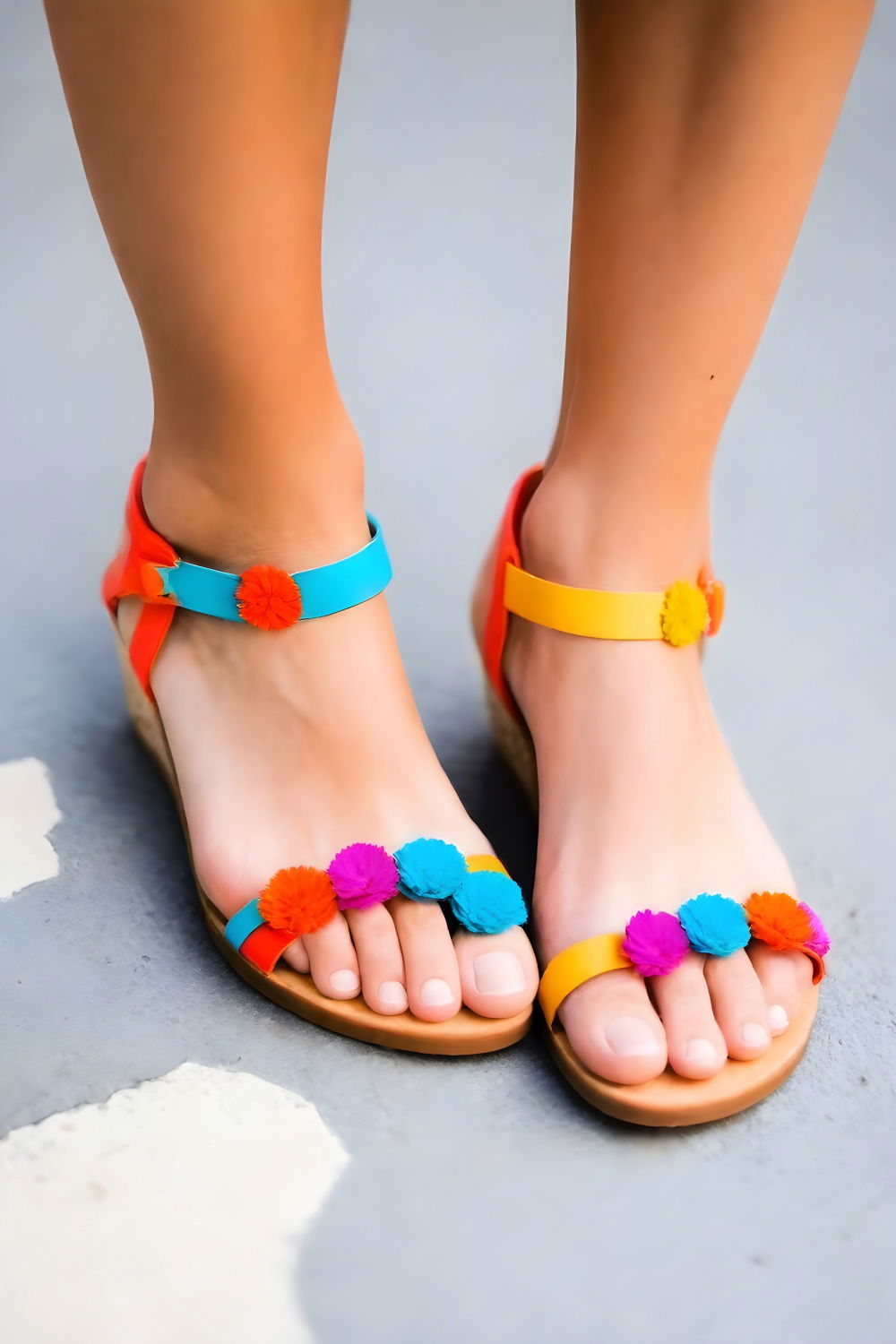 comfortable footwear with a pop of color