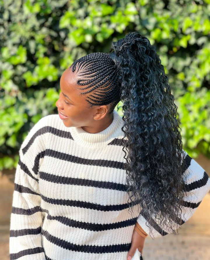 cornrow ponytail hairstyle for black women