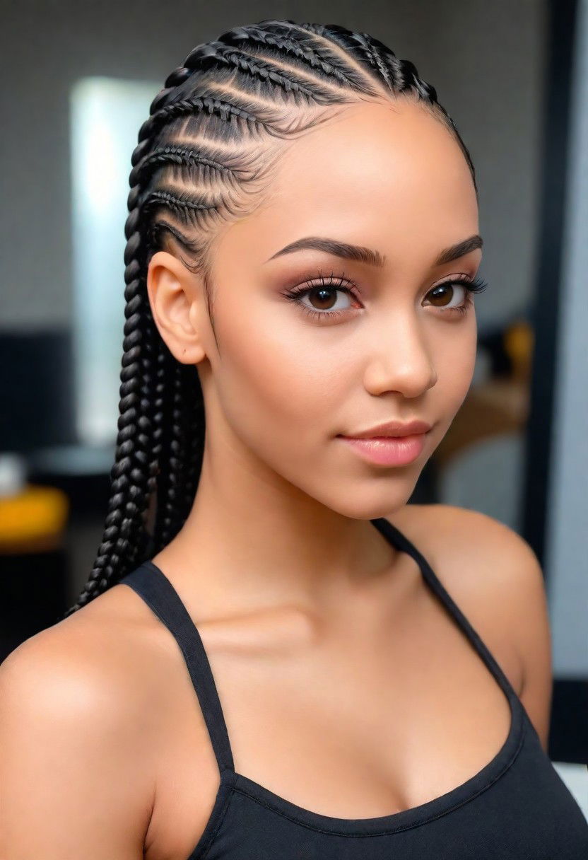 cornrows black braids hairstyle