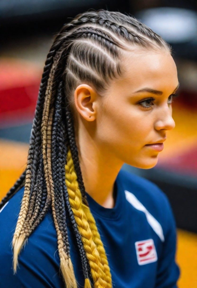 cornrows hairstyle for volleyball