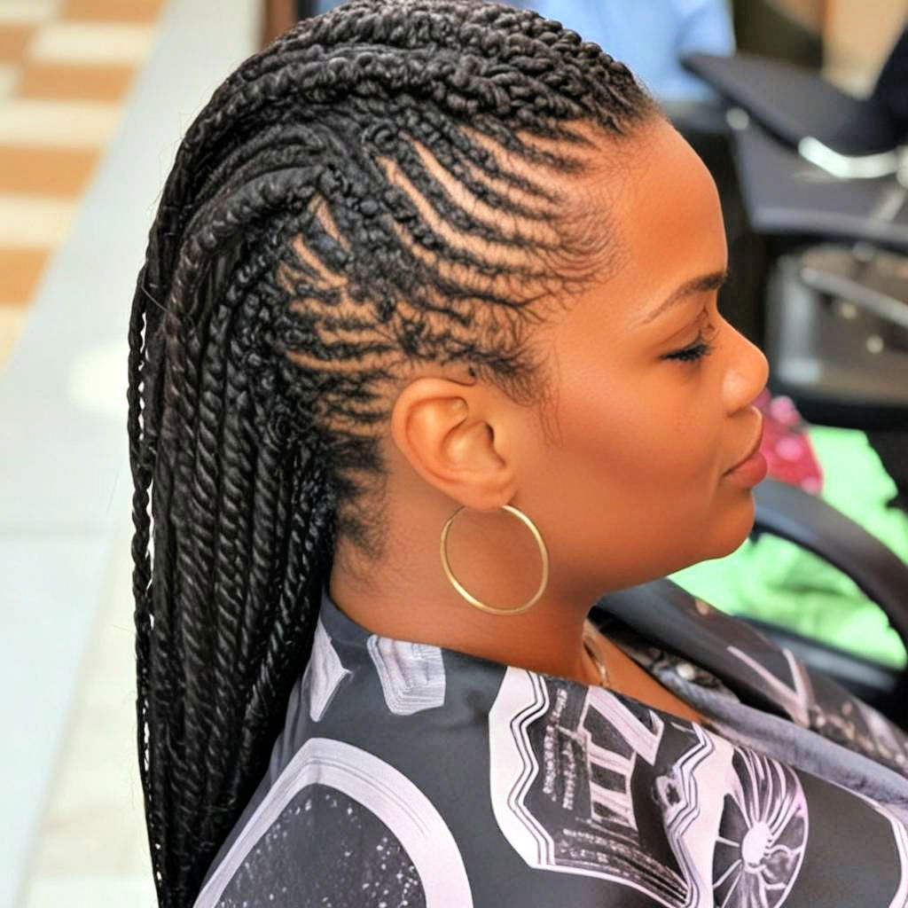 cornrows into a mohawk hairstyle