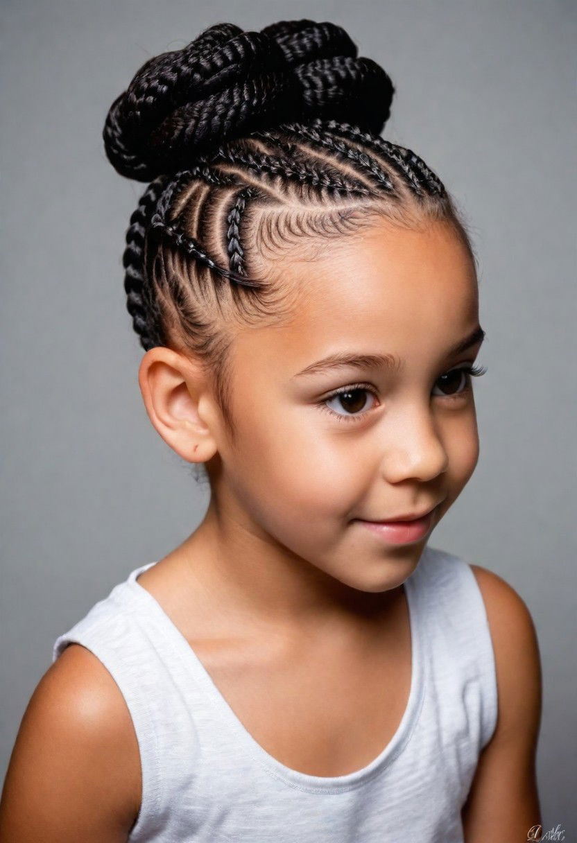 cornrows into puff hairstyle